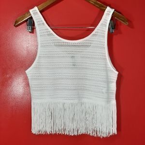 Knitted Fringe Crop Top